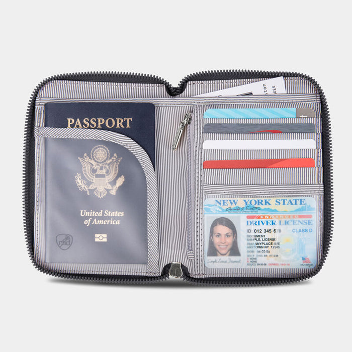 Travelon Portefeuille zippé pour passeport RFID