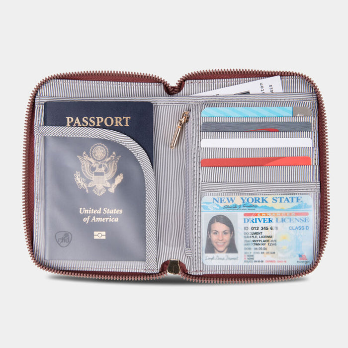 Travelon Portefeuille zippé pour passeport RFID