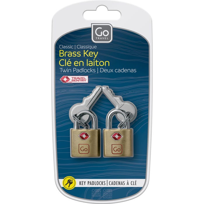 Cadenas double à clé classique en laiton TSA- 2/pqt