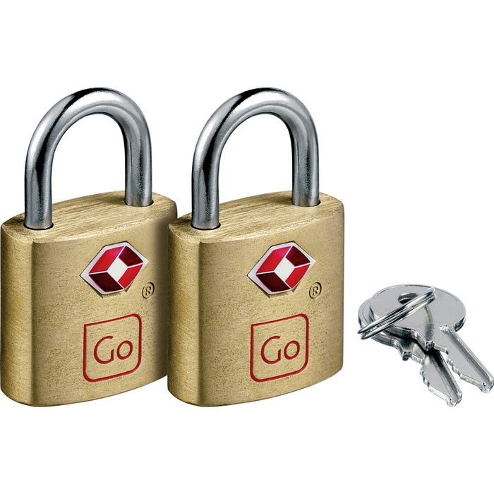 Cadenas double à clé classique en laiton TSA- 2/pqt