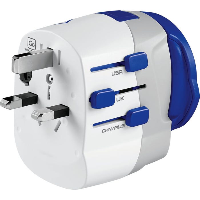 Go Travel Worldwide Adapter with USB-A and USB-C Ports